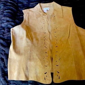 Cold Water Creek, Leather vest. Brand New No Tag
